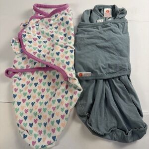 Lot of 2 swaddle me & Embee Velcro swaddler sleeper small newborn sleep sack